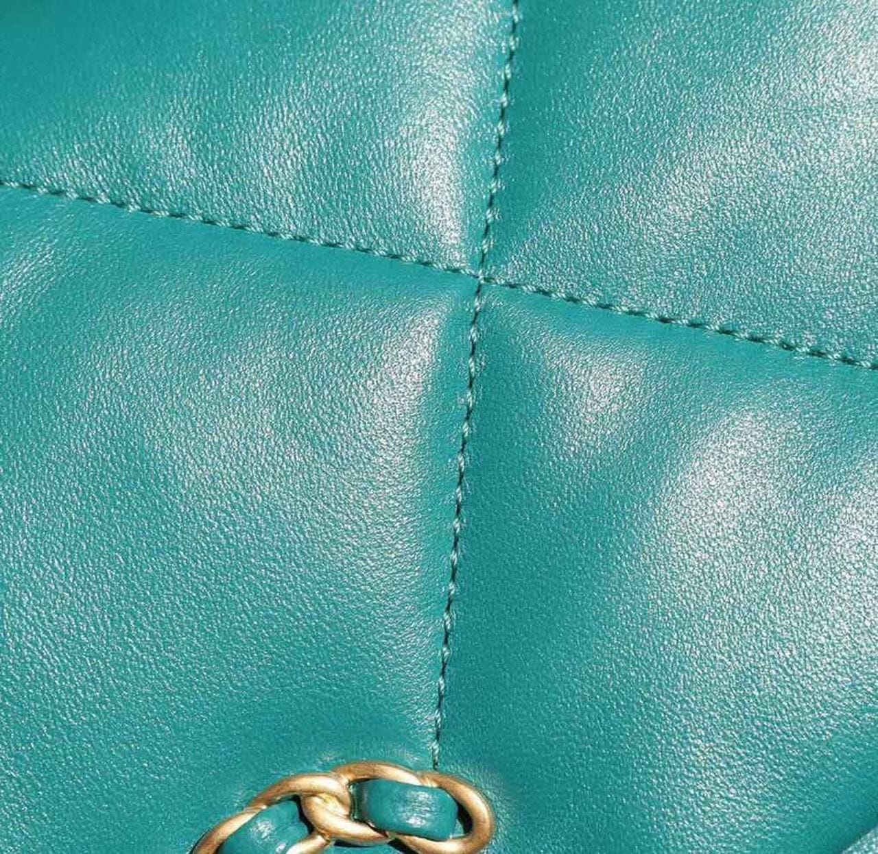 Chanel 19 Flap Bag 26cm Goatskin Leather Spring/Summer Act 1 Collection, Teal - view 20