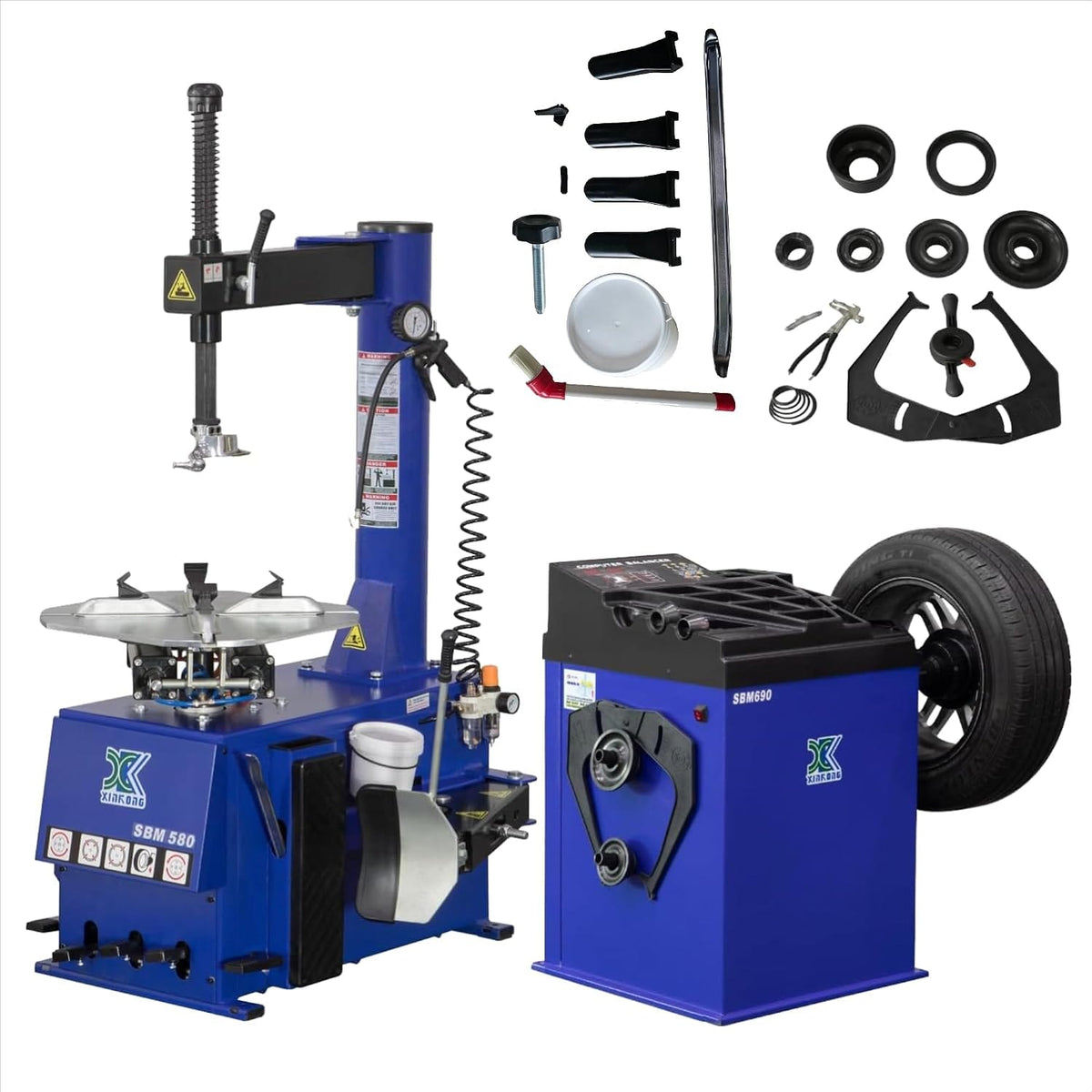2.0 HP Tire Changer & Wheel Balancer Combo Machine 580/690 - Automatic Tire Service Equipment