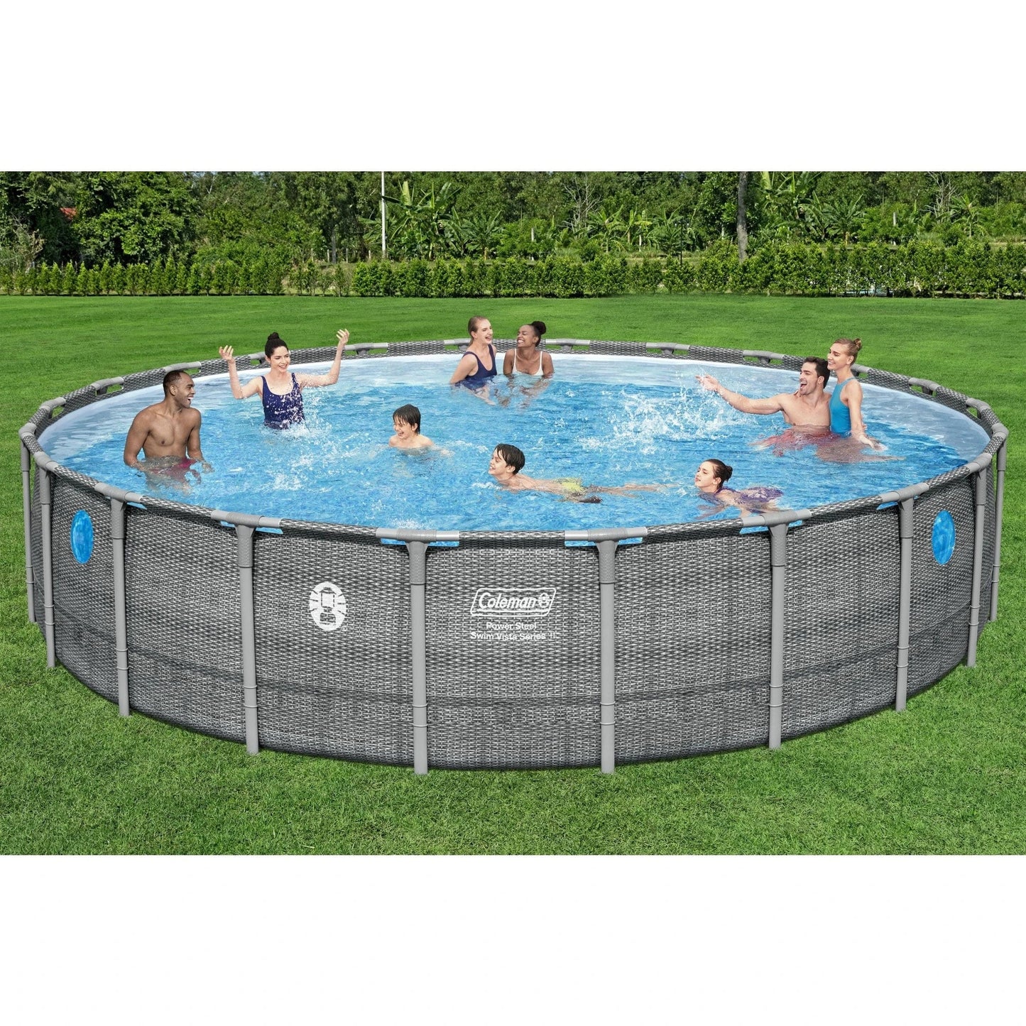 Coleman Power Steel 22 ft x 52" Metal Frame Above Ground Pool w/ Pump, Ladder, & Cover, Gray - view 12