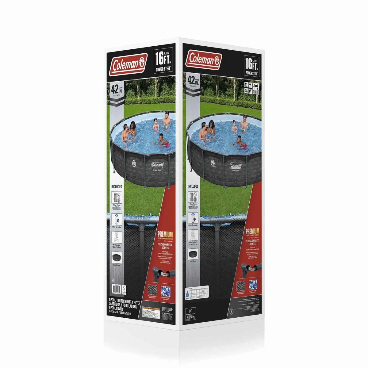 Coleman Power Steel 16 ft. x 42 in. Round Metal Frame Above Ground Pool Set - view 10