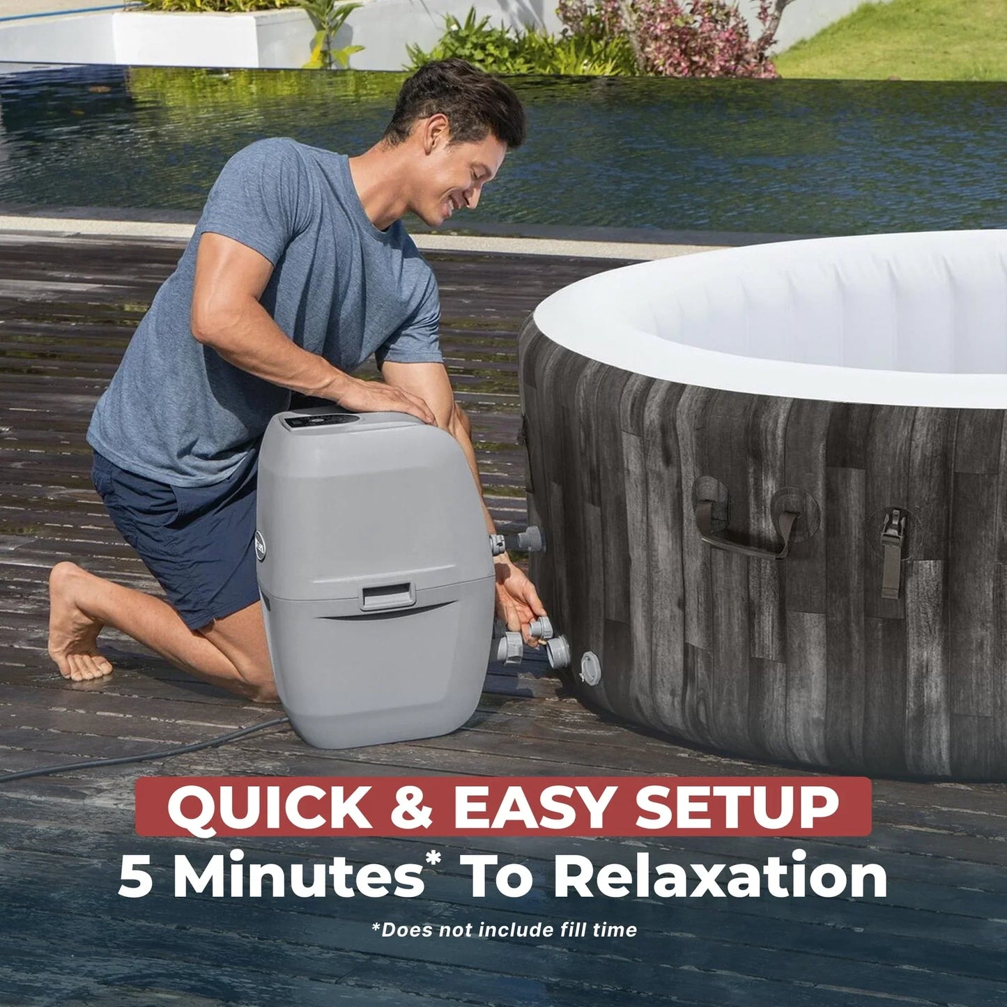 Coleman SaluSpa Bahamas AirJet 2-4 Person Circle Inflatable Hot Tub with Pump #P08411 - view 7