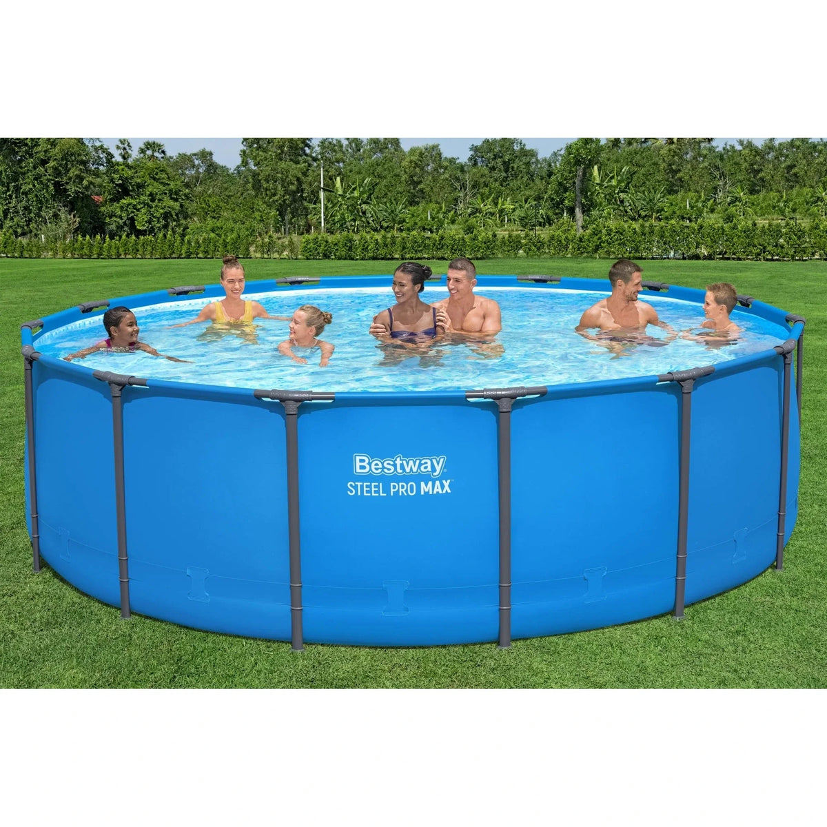 Bestway Steel Pro MAX 15 ft x 48 in Round Above Ground Swimming Pool & Pool Ladder - view 11
