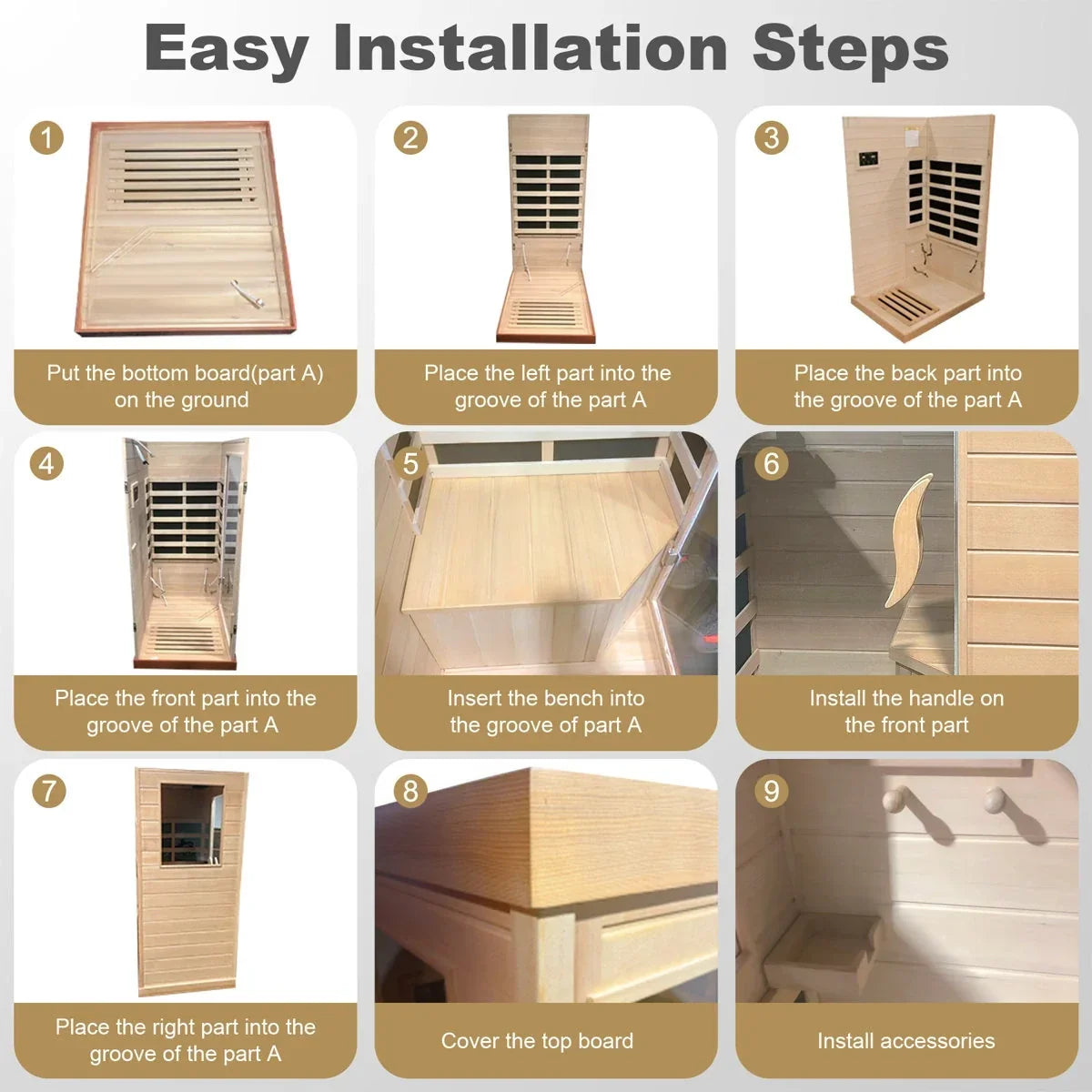 HomeMiYN Far Infrared Wood Sauna Box,traditional Sauna Room Indoor Home Spa Low-emf Dry Saunas Single Person Spa Canada