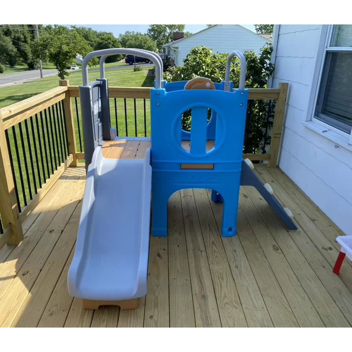 Step2 Scout & Slide Climber, Kids Outdoor Playset, Backyard Playground Set, Slide, Climbing Wall, Tunnel, Outside