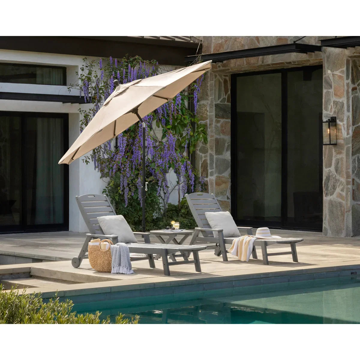 Polywood 9 ft Tilt Market Umbrella & Base - view 5