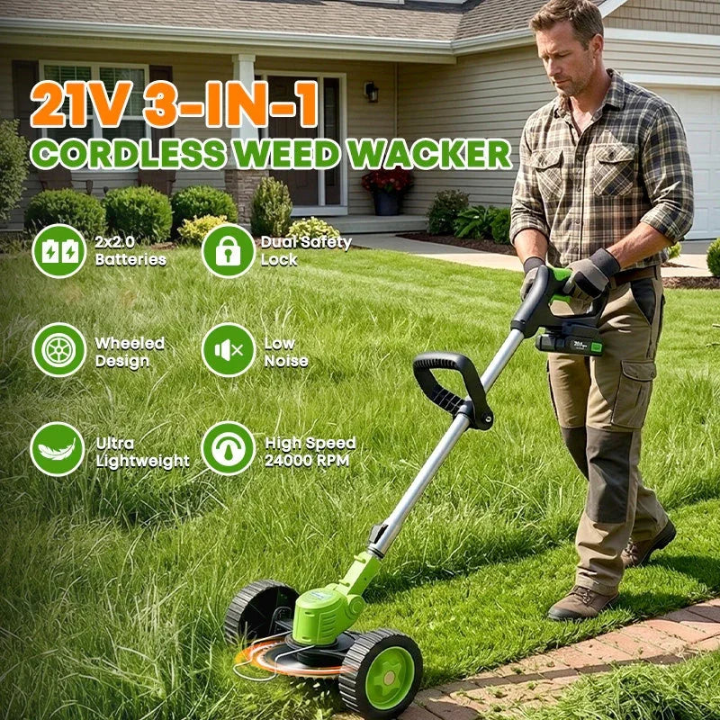 IToolMax 3 In 1 Cordless Grass Trimmer, Weed Eater and Edger - view 8