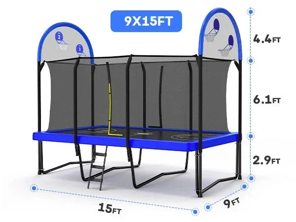 Zupapa 1800LBS/2500LBS Rectangular Trampoline - Play Equipment - view 15