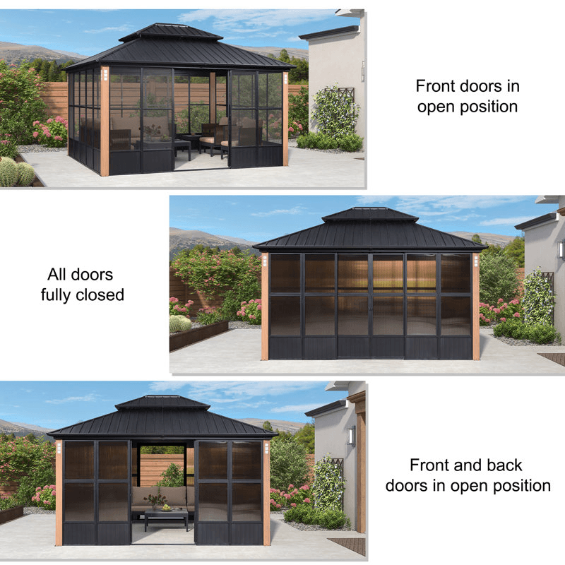 Hard top Aluminum Gazebo 12 ft x 14 ft - view 4