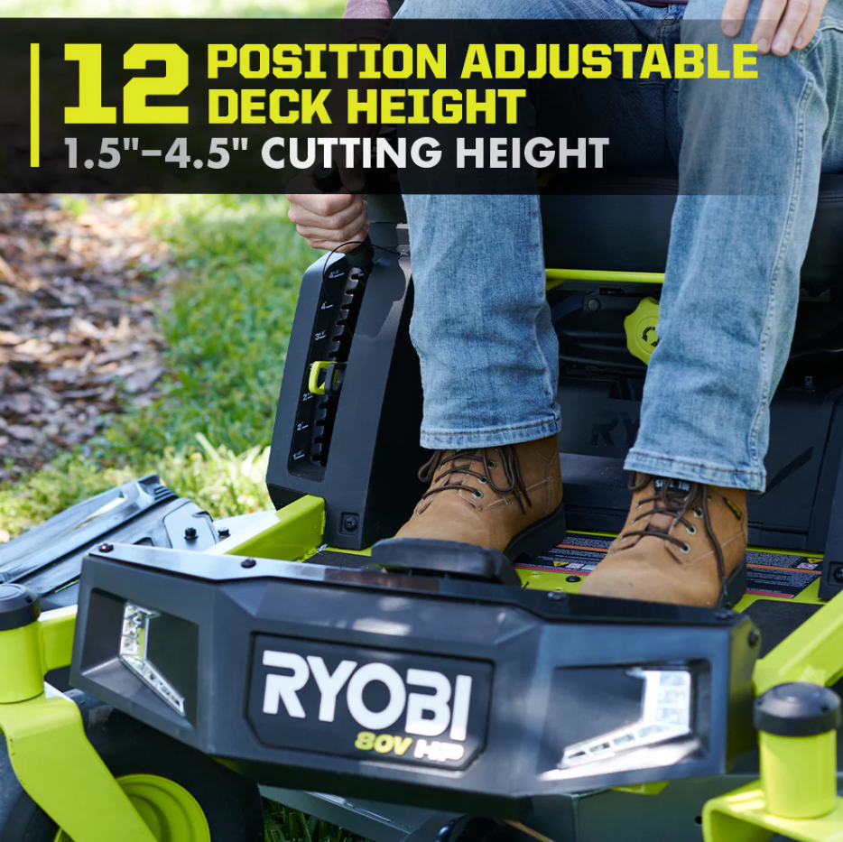 Ryobi 80V HP Brushless 54 in. Battery Electric Cordless Zero Turn Mower & Mulch Kit - view 8