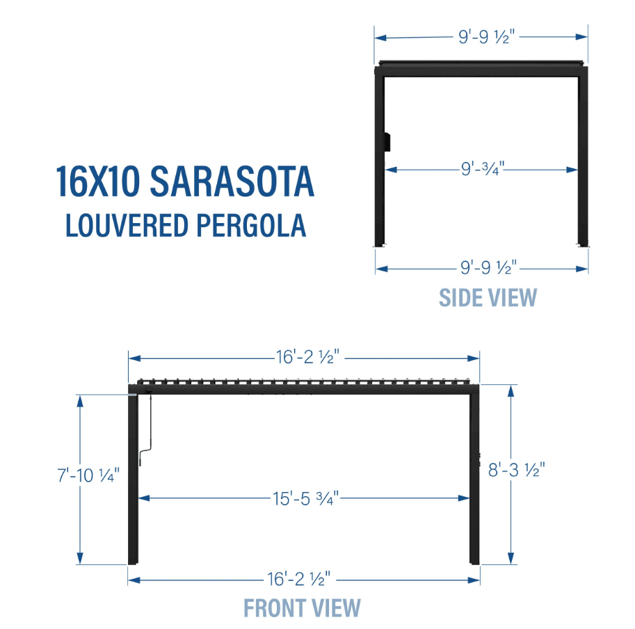 Backyard Discovery Sarasota 16 ft x 10 ft Galvanized Steel Louvered Pergola - view 5