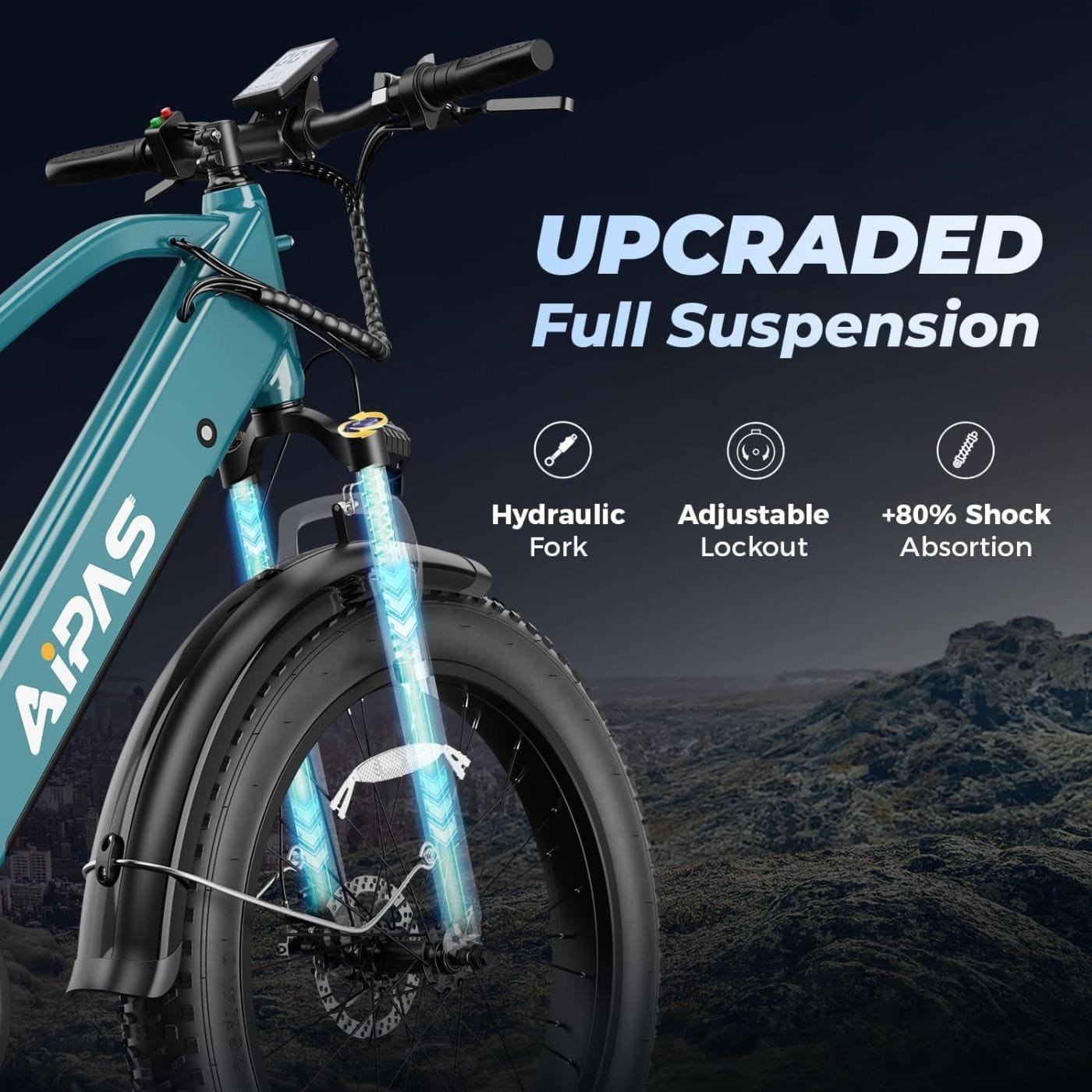 Leonx Aipas M2 Electric Mountain Bike - 1500W, 30MPH, 26 in Fat Tires - view 4