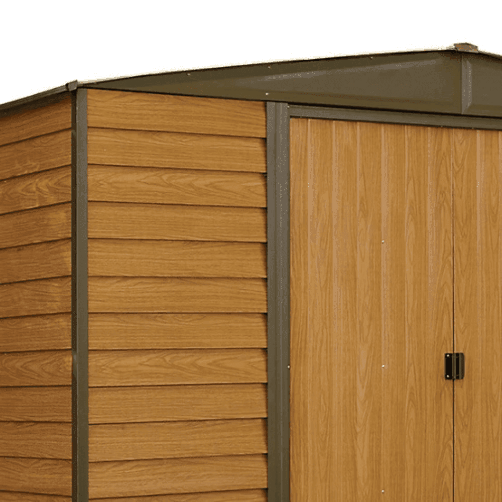 Arrow 10 ft. x 8 ft. Woodridge Shed - Durable Metal Storage with Woodgrain Finish - view 5