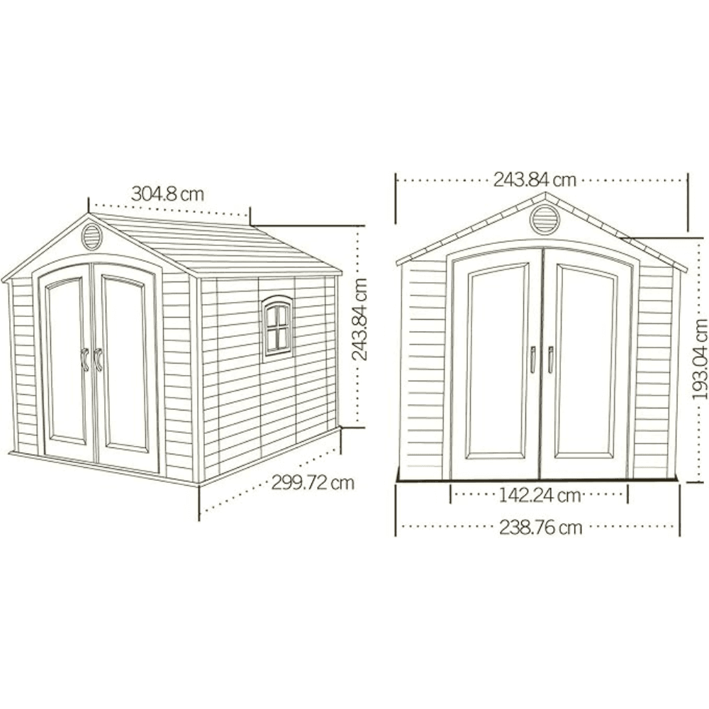 Lifetime 8 ft x 10 ft Outdoor Plastic Shed W/ Floor and Windows (60238) - view 6