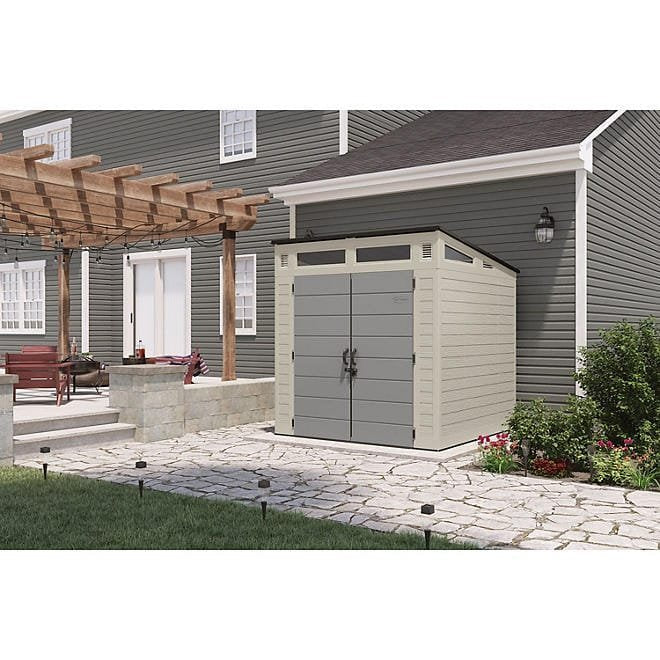 Suncast 7 ft x 7 ft Modernist Resin Outdoor Storage Shed - view 9