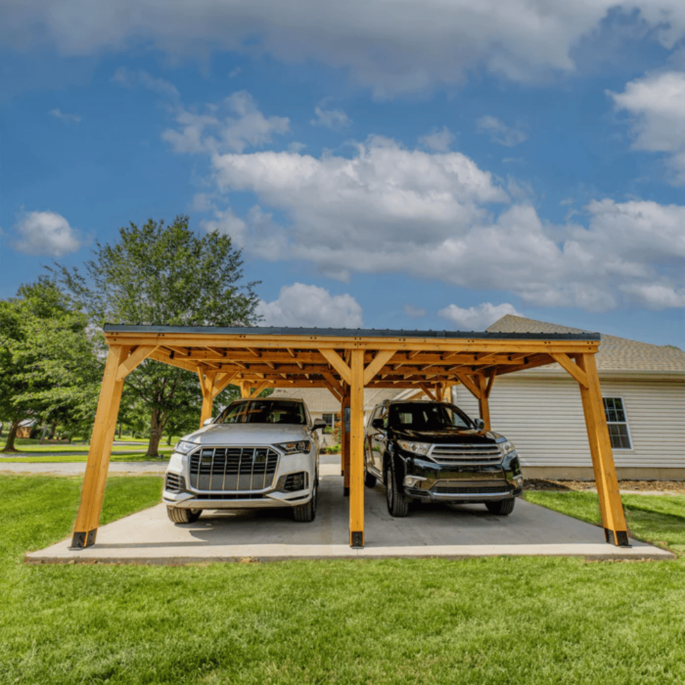Backyard Discovery Kingsport 20 ft x 20 ft Cedar Wood Carport with Steel Roof - view 13