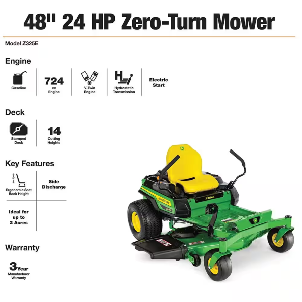 Z325E 48 In. 24 HP Gas Dual Hydrostatic Zero-Turn Riding Mower - view 11