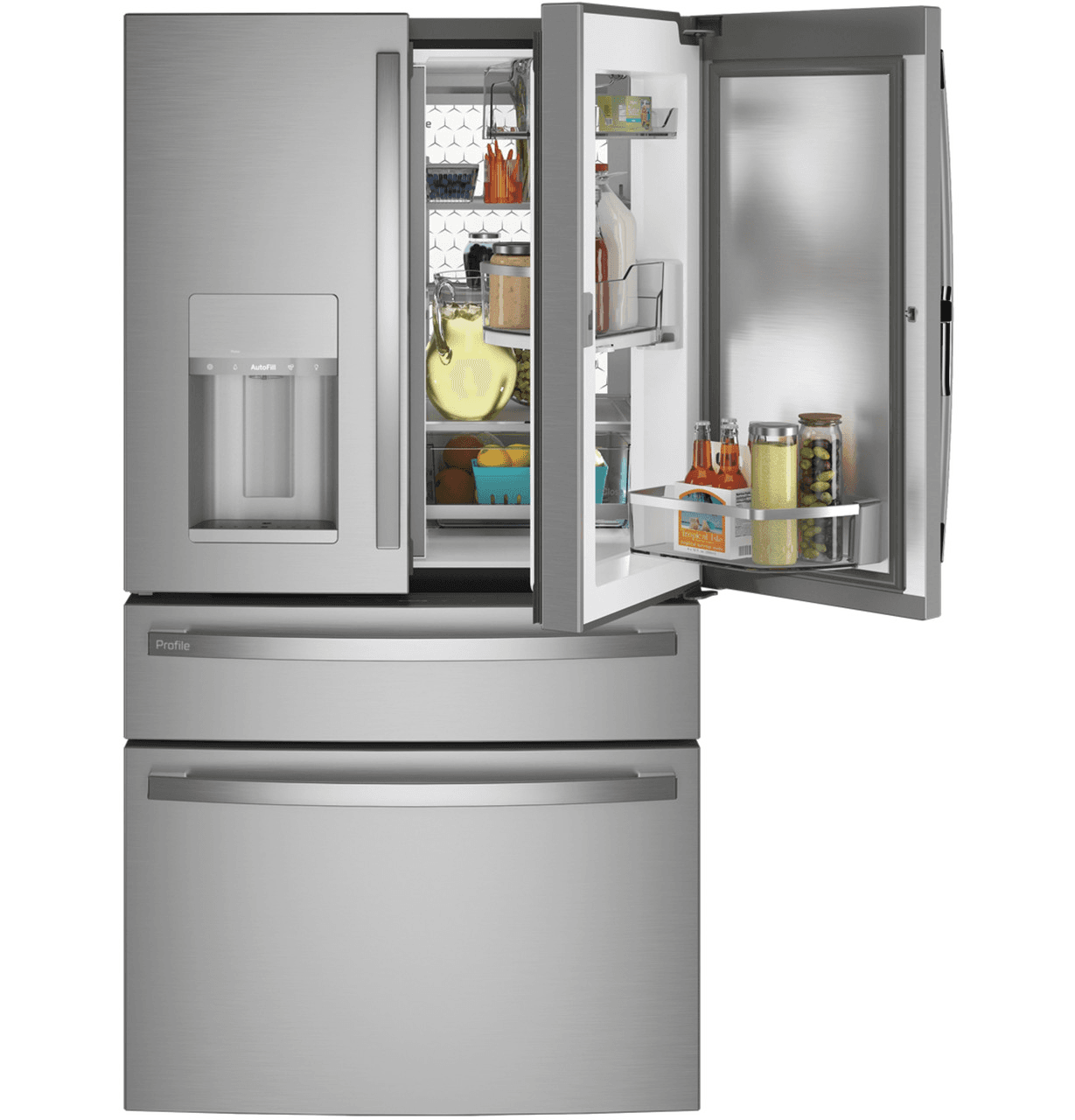 GE Refrigerator 27.9 Smart Fingerprint Resistant French Door - view 4