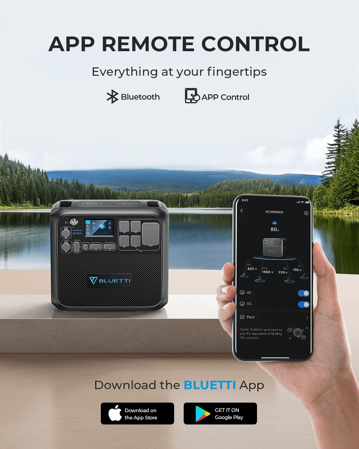 Bluetti Portable Generator 2200W AC200MAX solar generator - view 4