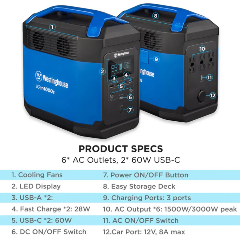 WestIinghouse iGEN1000S Portable Power Station - view 11