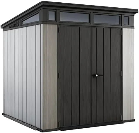 Keter Outdoor Storage Sheds, for House, Patio & Yard, Plastic Resin, Artisan, 7x7 Ft, Gray - view 4
