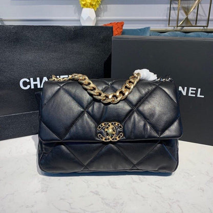 Chanel 19 Flap Bag 30cm Goatskin Leather Fall/Winter Act 1 Collection Black - view 2