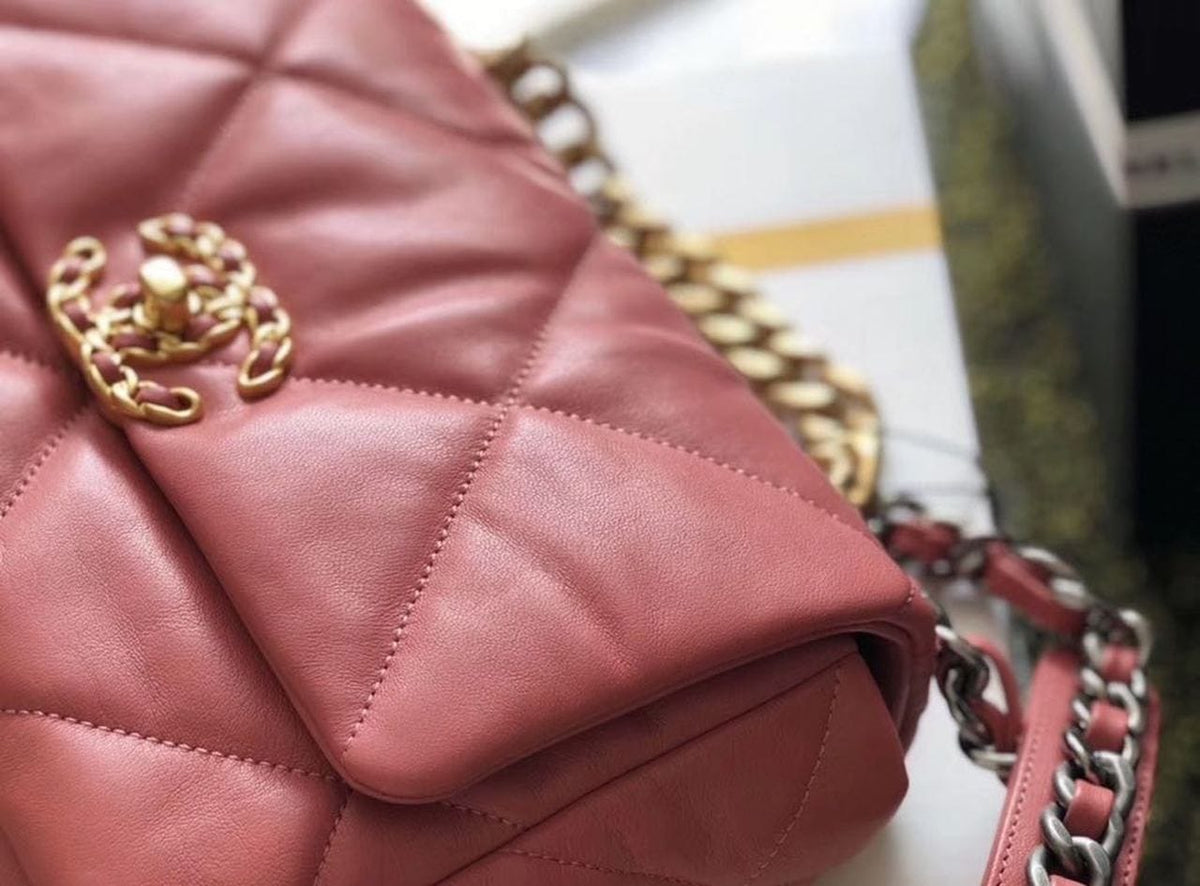 Chanel 19 Flap Bag 26cm Goatskin Leather Spring/Summer Act 1 Collection, Salmon Pink - view 34