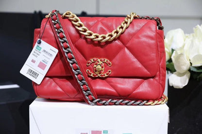 Chanel 19 Flap Bag 26cm Goatskin Leather Spring/Summer Act 1 Collection, Red - view 3