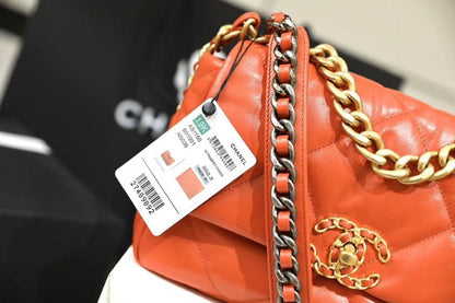 Chanel 19 Flap Bag 26cm Goatskin Leather Spring/Summer Act 1 Collection, Orange - view 6
