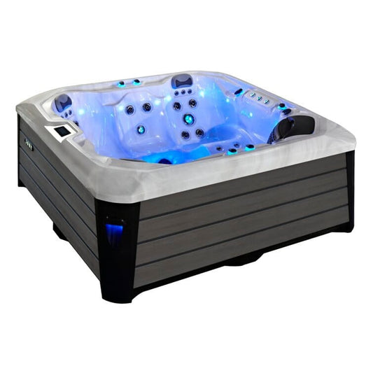 76-Jet Acrylic Square Hot Tub with Built-In Ozonator - Luxury Outdoor Spa