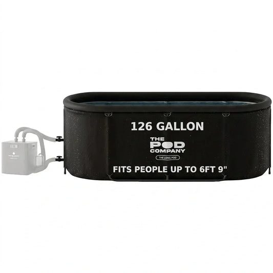 The Pod Company Long Pod Cold Plunge - 126-Gallon Extra-Large Inflatable Ice Bath Tub for Cold Water Therapy