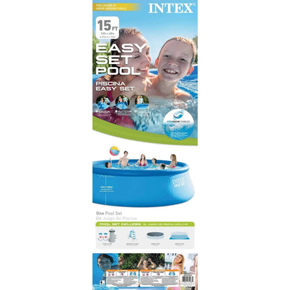 Intex 15 ft x 48 in Easy Swimming Pool Kit w/ 1000 GPH GFCI Filter Pump 26167EH - view 7