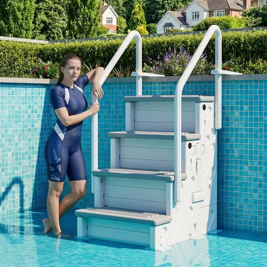 Betisef Pool Ladder Above Ground, Heavy Duty 4Step Pool Ladder with Dual Handrails and Nonslip Steps, 500 LBS Load