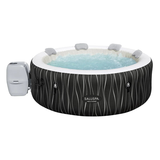 Bestway SaluSpa Hollywood Luxe 4-6 Person Inflatable Hot Tub, Round Energy-Efficient Spa, 77 in x 26 in