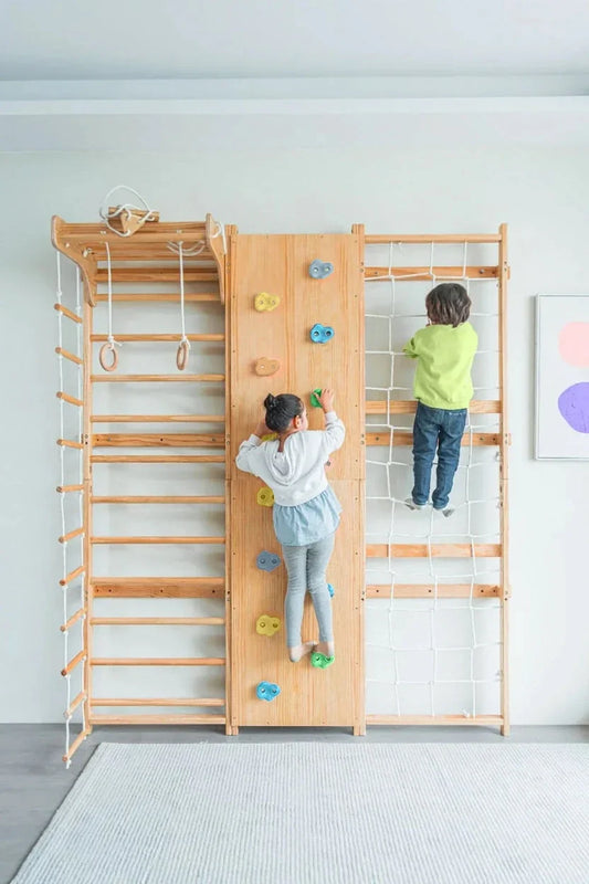 Avenlur Walnut | Swedish Ladder Jungle Gym Wall Mounted