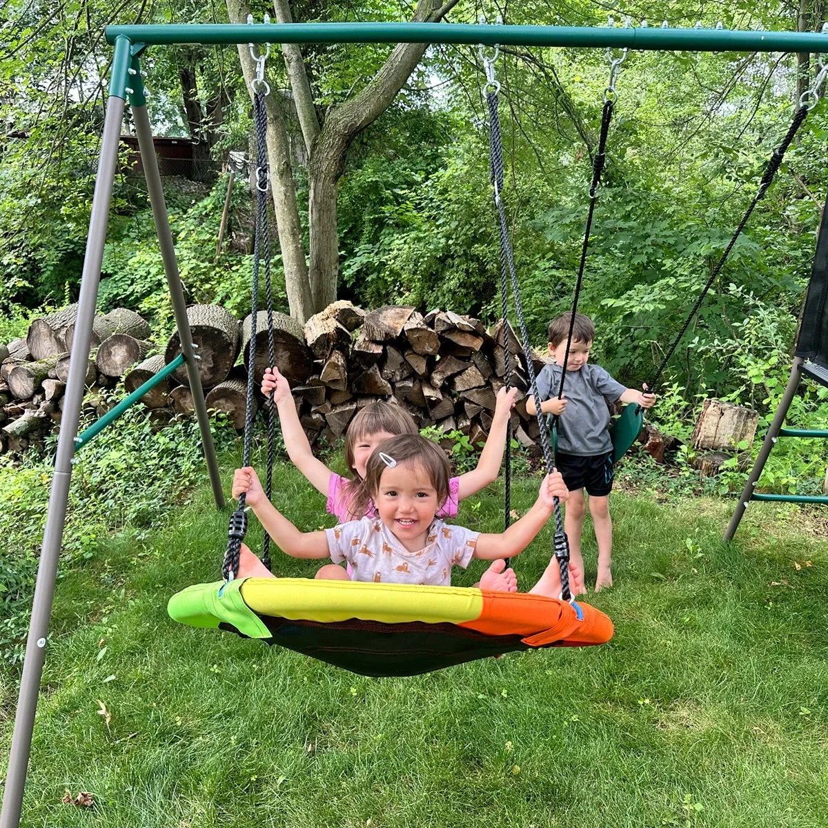 Klo Kick 6-in-1 Swing Set with Slide,Crawl Tunnel and Monkey Bars for Backyard, Playground for Kids Aged 3-12 - view 9