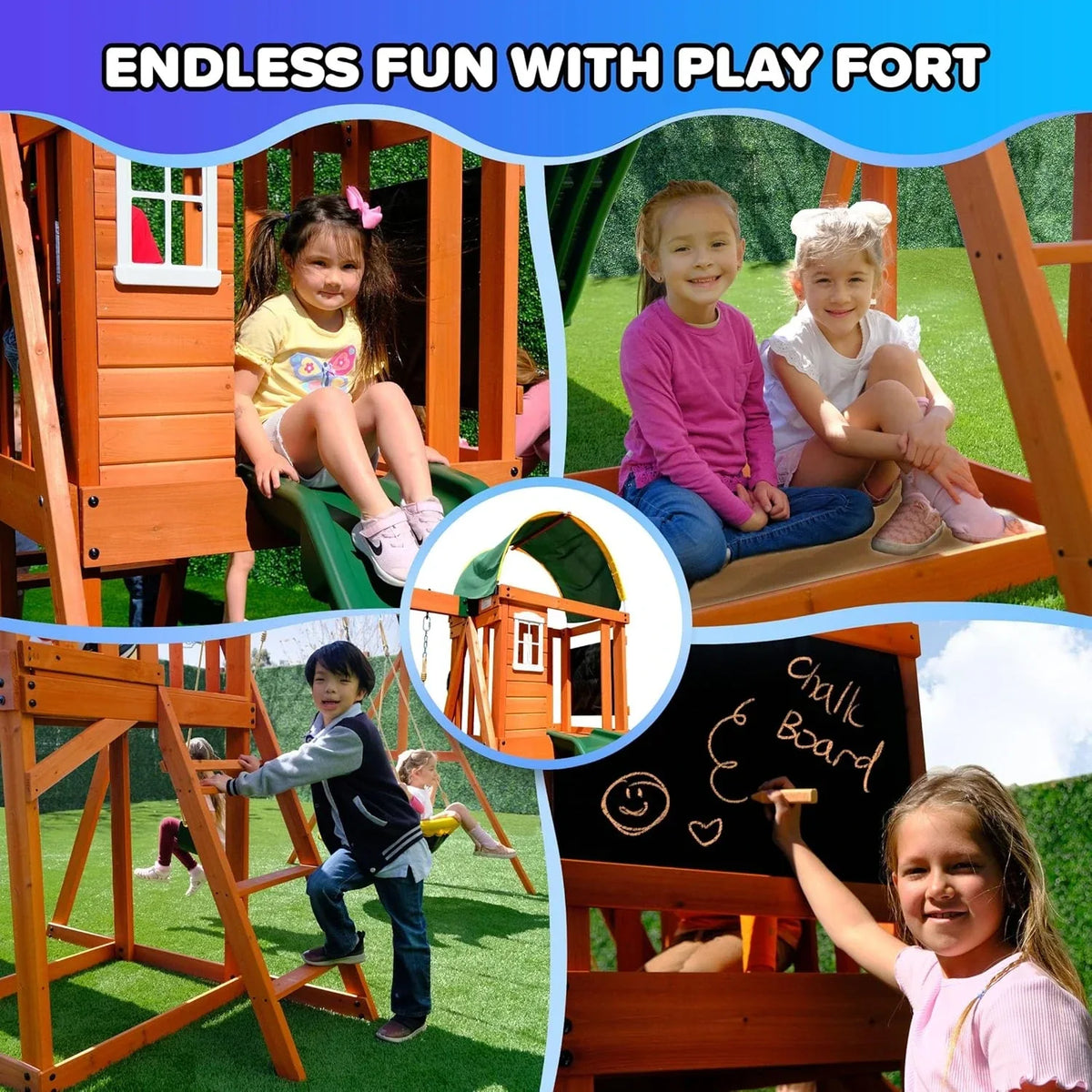Sportspower Amelia Heavy-Duty Cedar Wooden A-Frame Swing Set - view 6