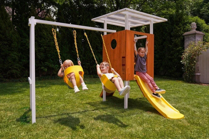Avenlur Forest Small Outdoor Toddler Swing Set Compact Wooden Swing Frame for Babies & Kids - view 3