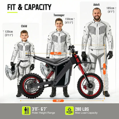 TST GT63 Electric Dirt Bike, 2400W Brushless Hub Motor, 45 MPH Top Speed, 48V 22.5Ah Battery with 50 Mile Range, 210Nm