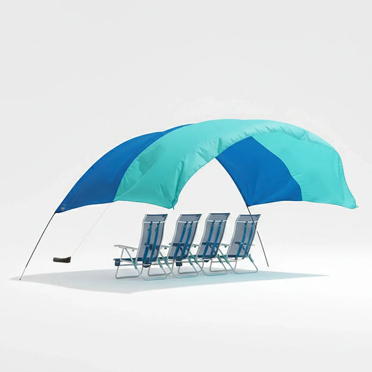 Shibumi Shade Classic Bundle with Quiet Canopy, the Original Wind-Powered Beach Shade, Provides 150 Sq. Ft. of Shade