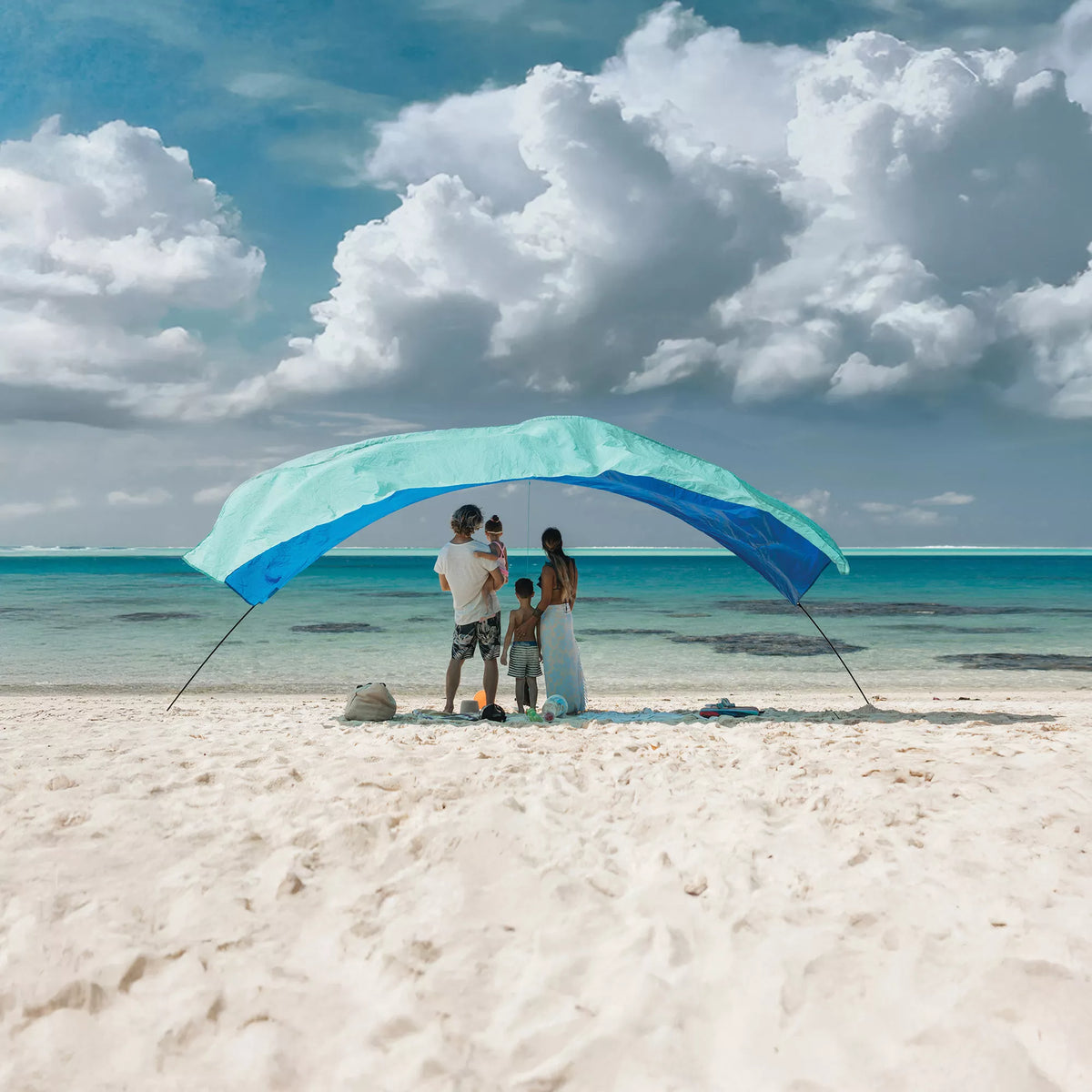 Shibumi Shade Classic Bundle with Quiet Canopy, the Original Wind-Powered Beach Shade, Provides 150 Sq. Ft. of Shade