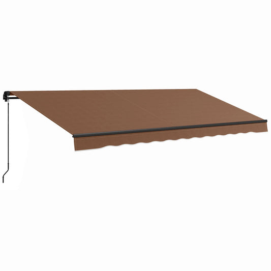 Outsunny 16 ft x 10 ft Retractable Sunshade Awning, UV-Resistant 280GSM Canopy, Brown