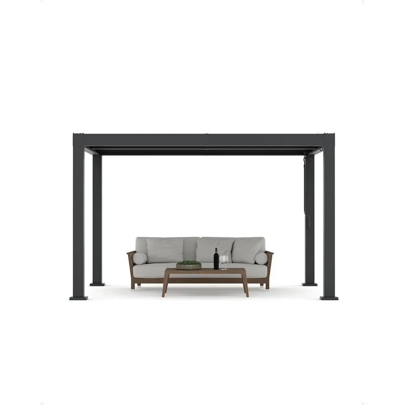 Enjyam Modern Louvered Pergola with Aluminum Frame, Adjustable Louvers & Integrated Drainage, Weather-Resistant Gazebo