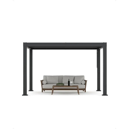 Enjyam Modern Louvered Pergola with Aluminum Frame, Adjustable Louvers & Integrated Drainage, Weather-Resistant Gazebo