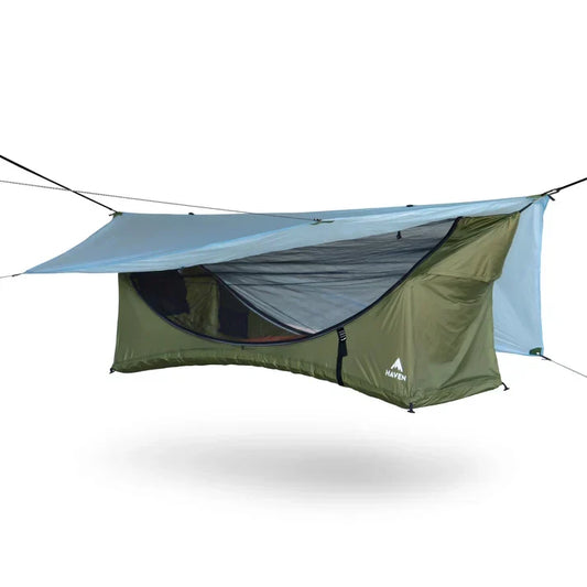 Haven Lay Flat Hammock Tent Waterproof Camping Hammock with Mosquito Net, Insulated Pad and Rainfly - Haven Tent, Haven