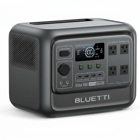 Bluetti Elite 100 V2 Portable Power Station, 1024Wh LFP Battery Backup w/ 4 1800W AC Ports (3600W Surge), 35% Smaller