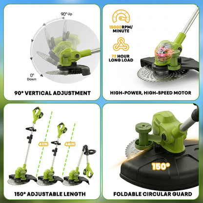 IToolMax 12-Inch Electric Weed Wacker & Eater with Detachable 4-Wheel Base - view 9