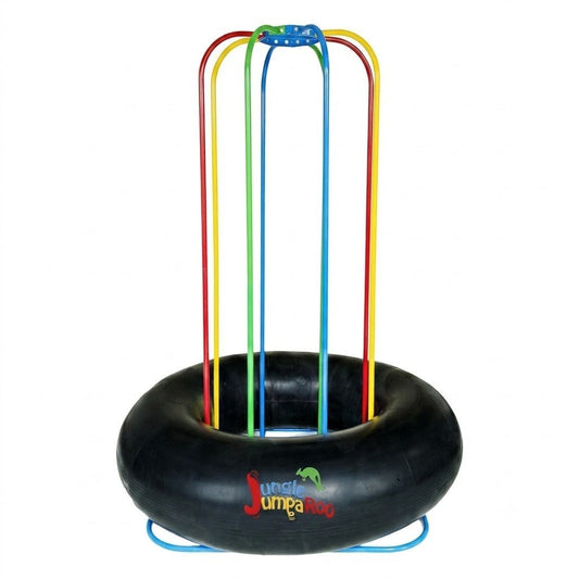 Jungle JumpaRoo - Trampoline/Bounce House-Like Play Set - Indoor/Outdoor Jungle Gym with Welded Swing bar - Large