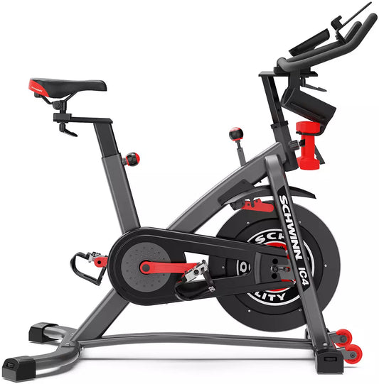 Schwinn IC4 Indoor Cycling Bike with 100 Resistance Levels, Bluetooth Heart Rate Armband, Dual-Sided SPD Pedals