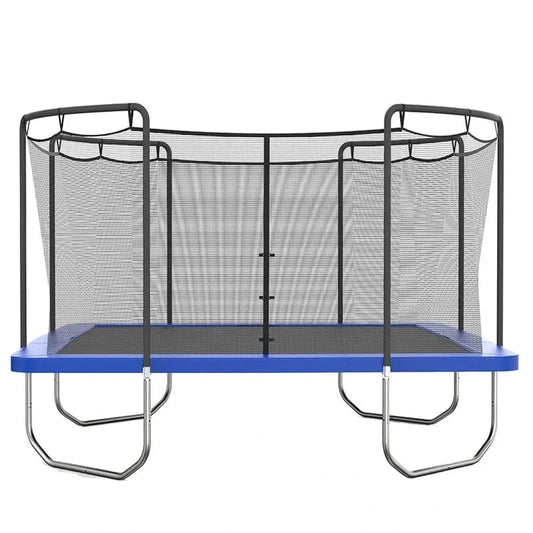 Skywalker Trampolines 15 ft x 15 ft Square Trampoline with Safety Enclosure Net - Blue Heavy-Duty Outdoor Trampoline