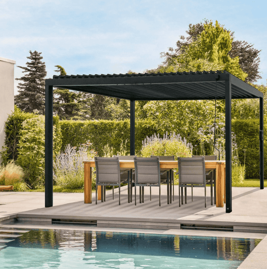 Backyard Discovery Sarasota 16 ft x 10 ft Galvanized Steel Louvered Pergola